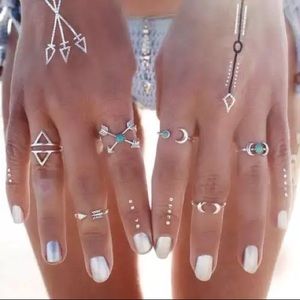 New 6pc vintage moon Ring Set!